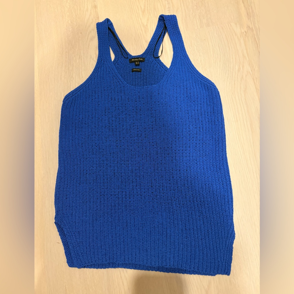 Massimo Dutti Blue Knit Tank Top